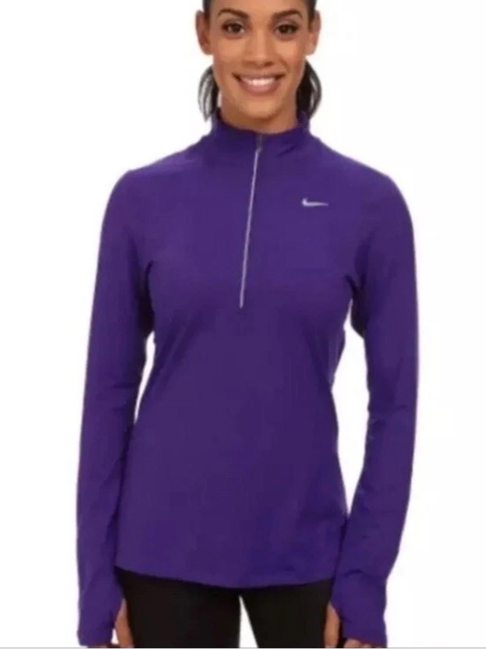 Nike Women's Large Dri-FIT 1/4-Zip Running Pullover Purple